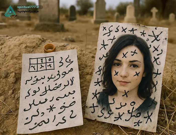عکس از طلسم در قبرستان
