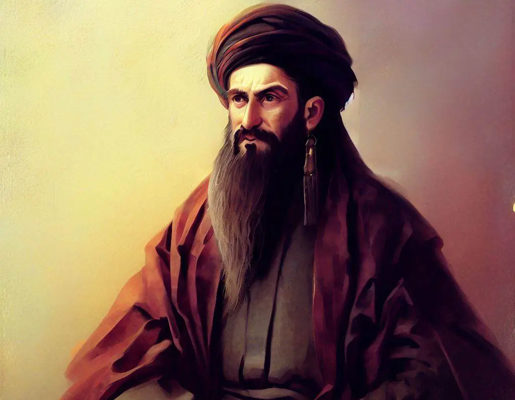 تصویر ساخته شده با هوش مصنوعی از استاد ابن سینا (مربوط به مقاله کتاب علوم غریبه ابن سینا )