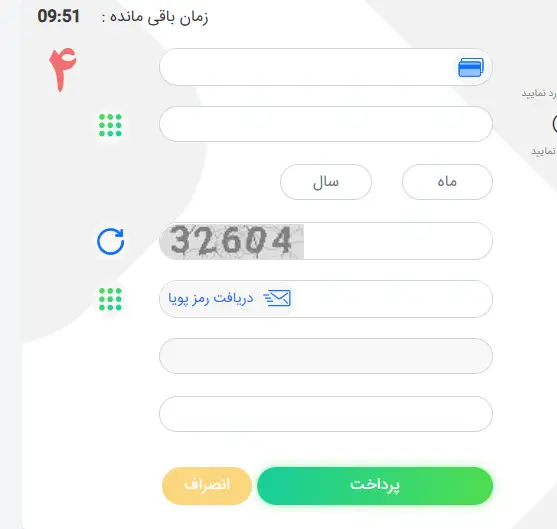 صفحه پرداخت وجه