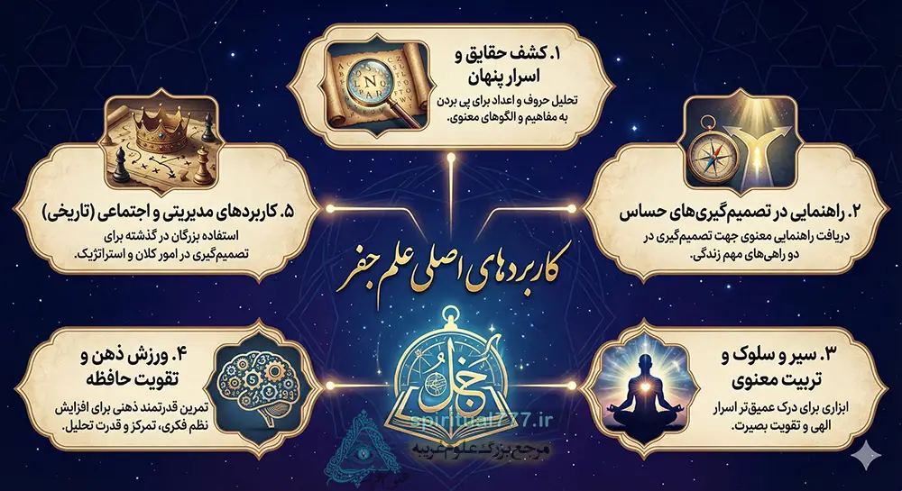 اینفوگرافیک کاربرد های علم جفر