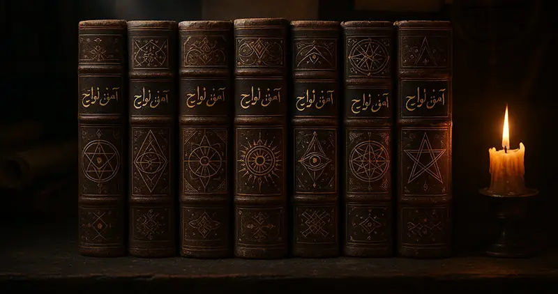 عکس با هوش مصنوعی جلد های کتاب آموزش الواح