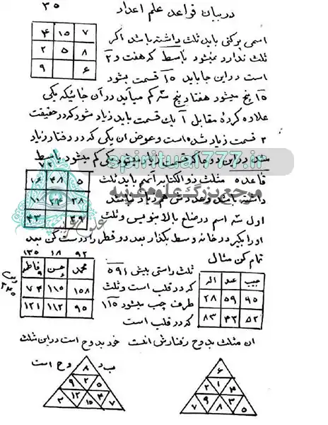 طلسمات کتاب کنوز الاسرار الخفیه تصویر صفحه 35