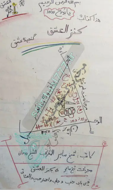 صفحه اول کتاب کنز العشق