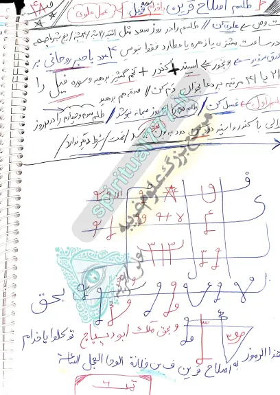 طلسم اصلاح قرین کتاب کنز الجامع