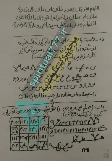 طلسم در باب محبت در کتاب خود آموز علوم غریبه